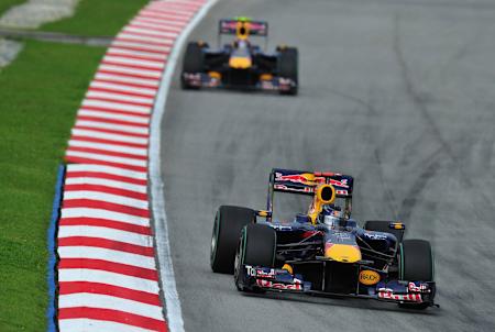 Sebastian Vettel lideró el tándem de Red Bull, junto a Mark Webber, en Malasia.