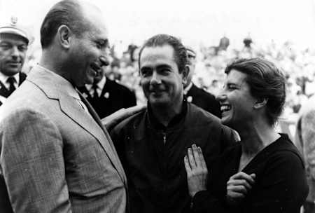 Maria Teresa De Filippis con Juan Manuel Fangio