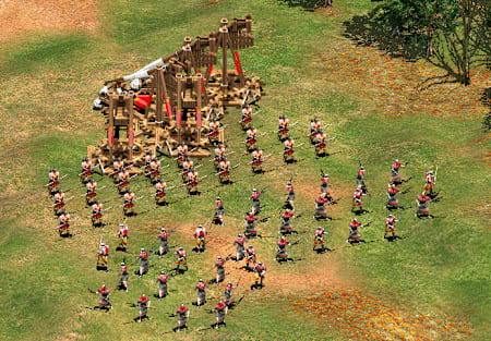 Longbowmen (middle) are archers available n the Briton civilization of AoE2