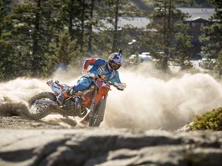 Cody Webb leans into a section at Donner in Tahoe.