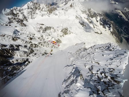 Fred Fugen from Vincent Reffet perspective jumping at 33 000 feet (10 km) above the Mont Blanc, France, on May 31st 2014