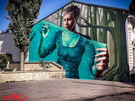 Mural facut de Sweet Damage Crew, o echipa de artisti urbani si grafferi care coloreaza orasul Bucuresti.