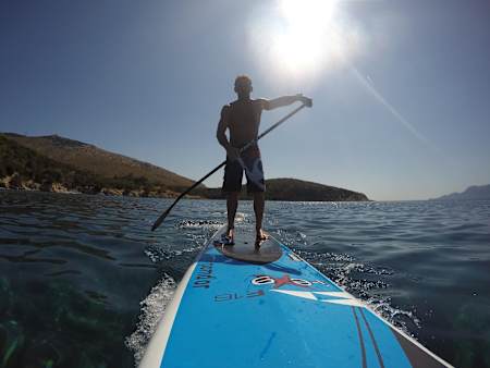 Jacopo Bugatti in allenamento sul SUP