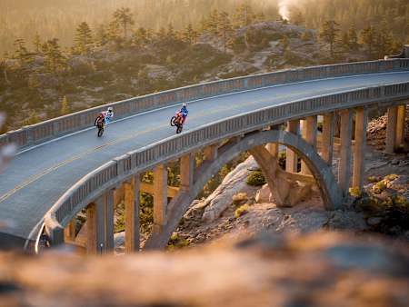 Riding the bridge at Donner Pass