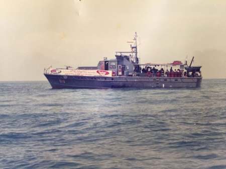 Swim escort courtesy of Indonesian marine police.