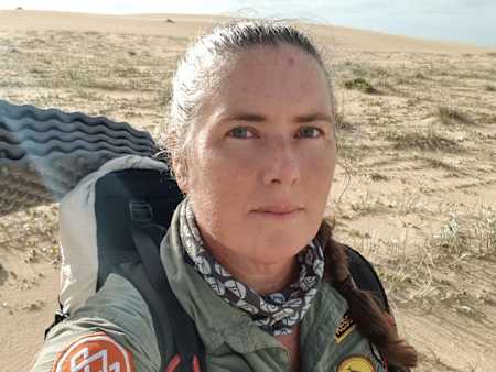 Terra takes a breather on her 17,000 kilometre walk.