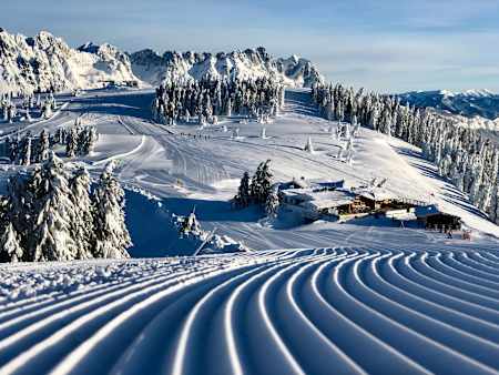 Freshly groomed slopes in the SkiWelt Wilder Kaiser-Brixental