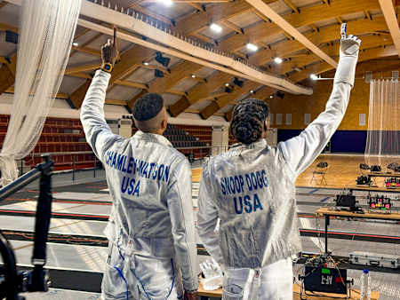 Miles Chamley-Watson (left) and Snoop Dogg.