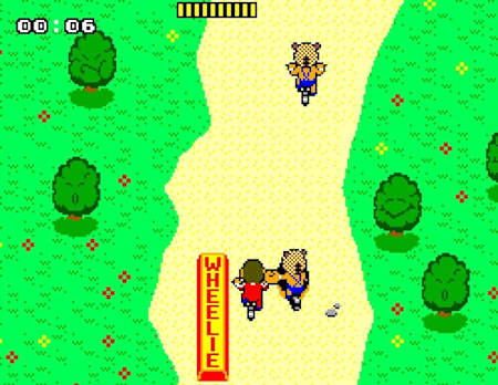 A screenshot of Alex Kidd BMX Trial