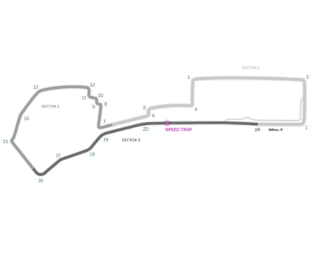 La mappa del Baku City Circuit di Baku, in Azerbaijan