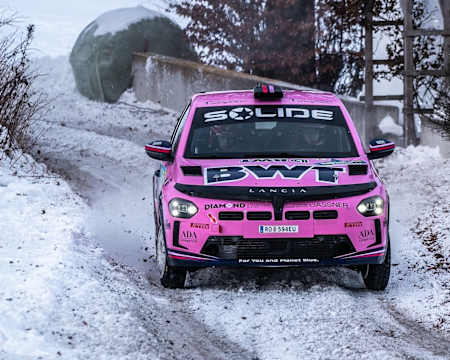 Neulinger's all-pink Lancia will be hard to miss in Junior ERC
