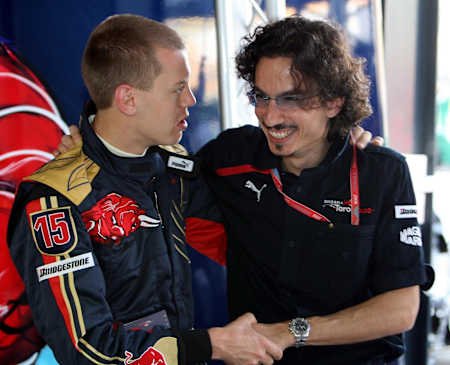 Laurent Mekies con Seb Vettel - Toro Rosso 2008