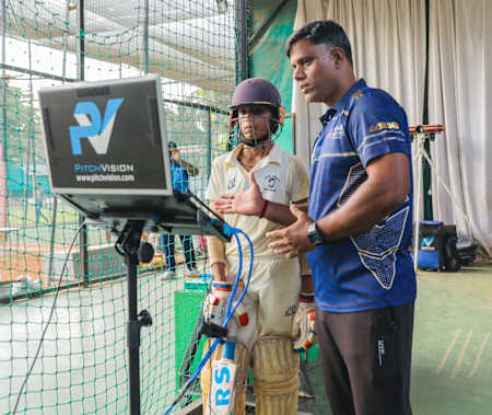 A coaches shows a batter data from the PV/One Software