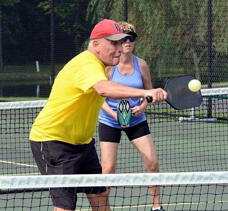 Pickleball played by seniors