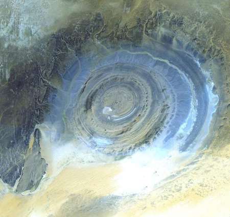 The Richat Structure in the Sahara Desert seen from space