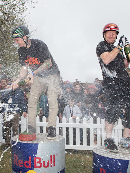 Ben Wallace, Ryan Nyquist y Drew Bezanson, en el podio del Empire of Dirt 2012