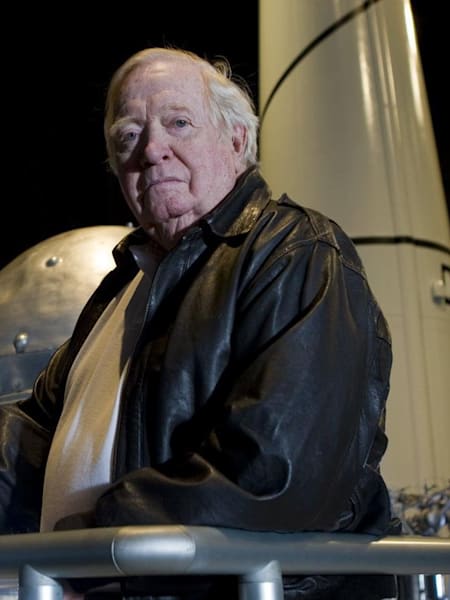 Joe Kittinger poses for a portrait close to Red Bull Stratos capsule in Rosewell
