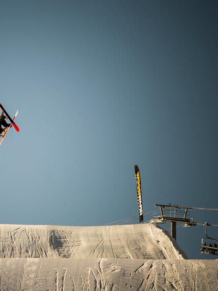 Freeskier Nick Goepper in action during training