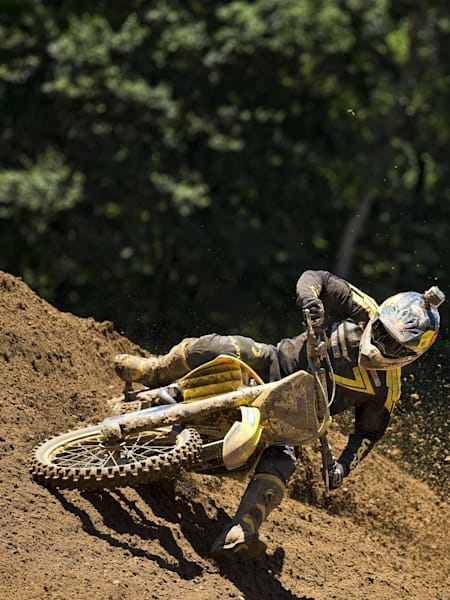 James Stewart performs at the AMA Pro Motocross Series at Budds Creek Raceway in Mechanicsville, Maryland, USA on 22 June, 2013.