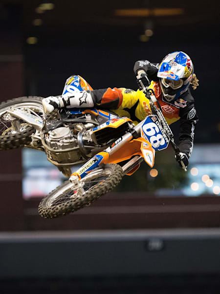 Tarah whips her bike at the X Games