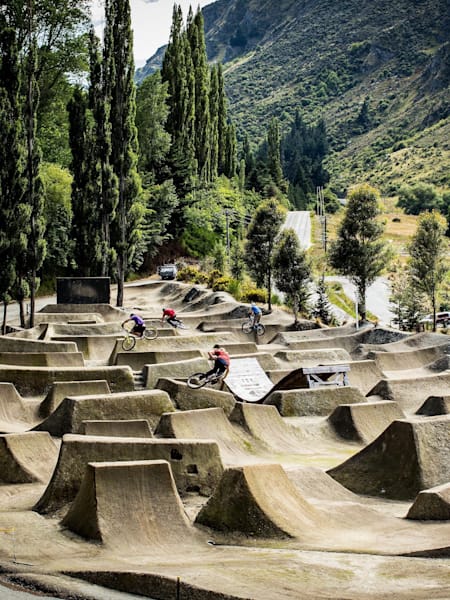 An overview of the dirt jump trails at Gorge Road 