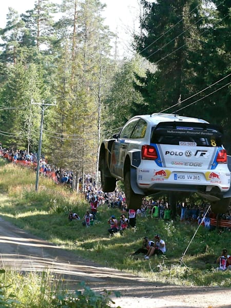 Sébastien Ogier of Volkswagen at the 2013 Rally Finland.
