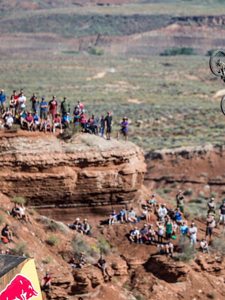 Tom Van Steenbergen rides at finals during Red Bull Rampage in Virgin, Utah, USA on 29 September 2014.