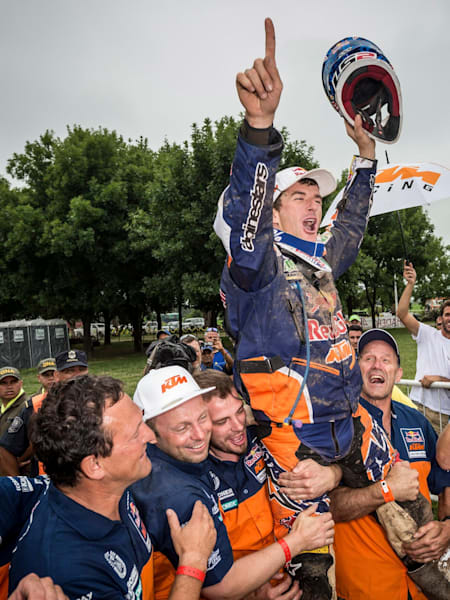 Marc Coma celebrates win five at Dakar Marc Coma celebrates win five at Dakar