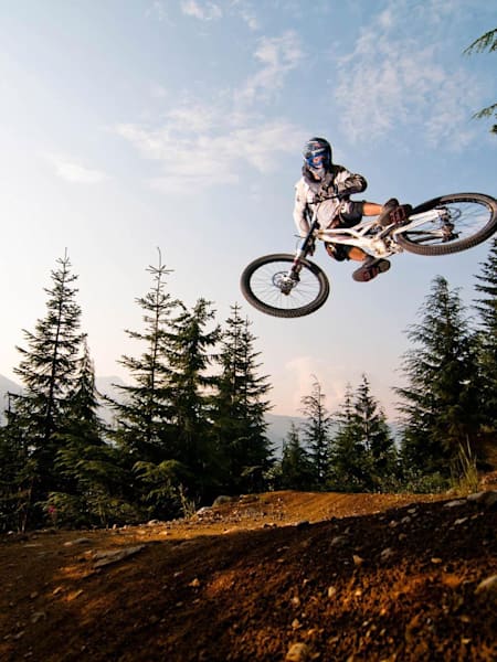 Whipping in the Whistler Mountain Bike Park
