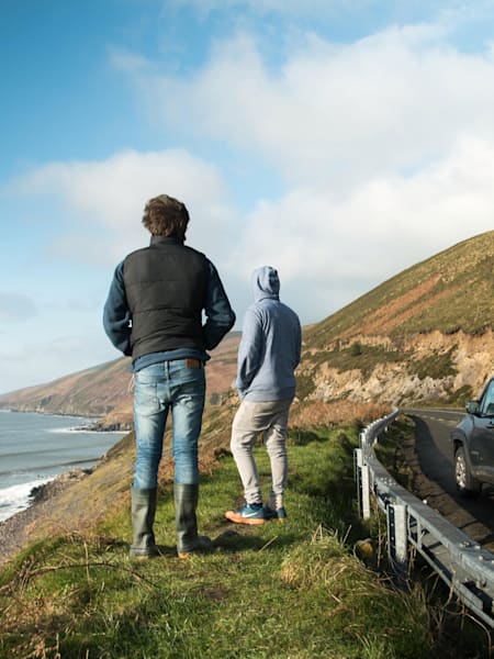Tom Knox and Andrew Cotton assess the Dingle surf