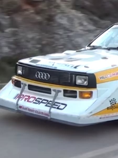 Potencia bruta en la subida en cuesta a Ática. Nikolay Zlatkov con el Audi Sport Quattro S1 de Prossped