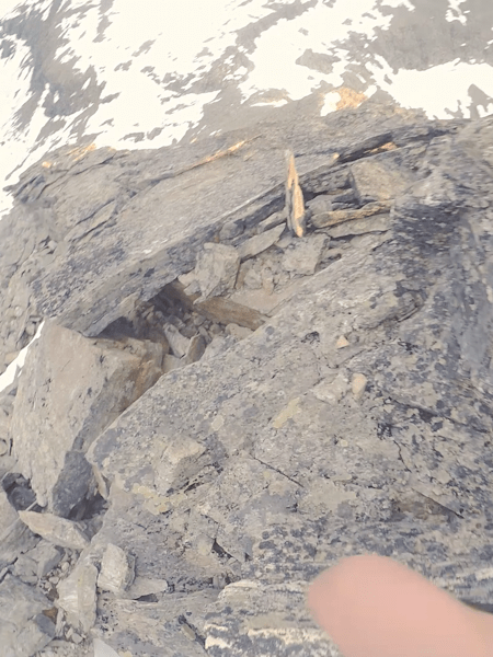 Incredible running along a very scary ridge