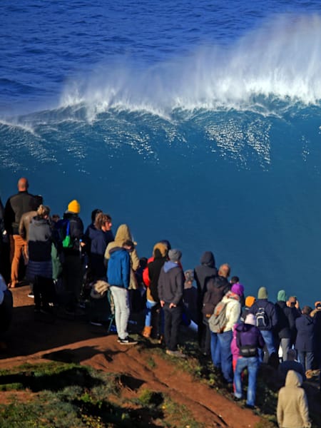 A big set rolls in at Nazare Portugal
