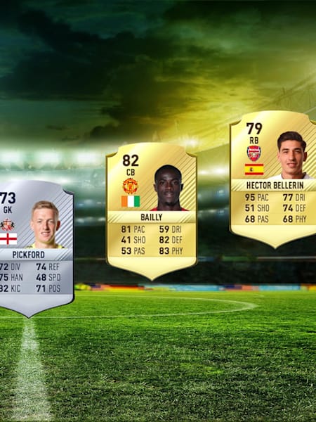 A collection of Ultimate Team cards from FIFA 17