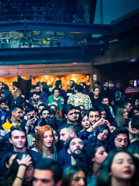 Clubbers pack inside the B018 nightclub in Beirut, Lebanon