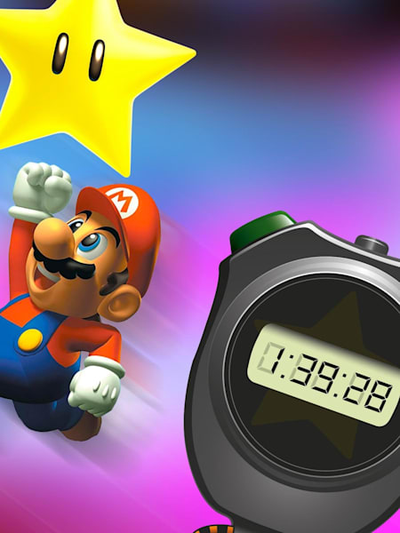 Step aside Sonic, Mario can be fast too A composite of artwork of Mario from Super Mario 64.