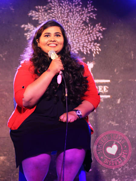 Sumukhi during 'Disgust Me' Sumukhi during 'Disgust Me'