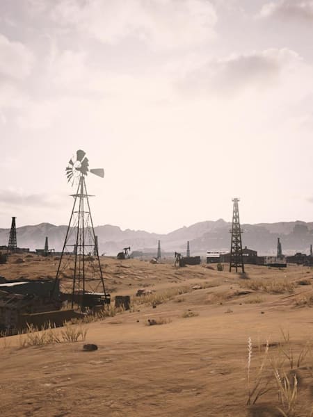 A screenshot of the new PUBG desert map