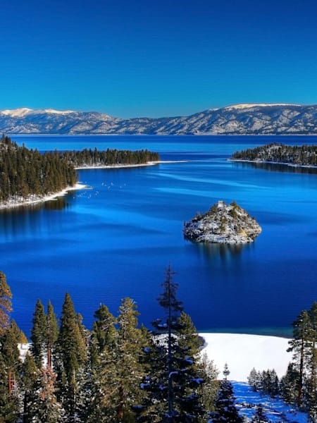 The lake sits half in Nevada and half in California.