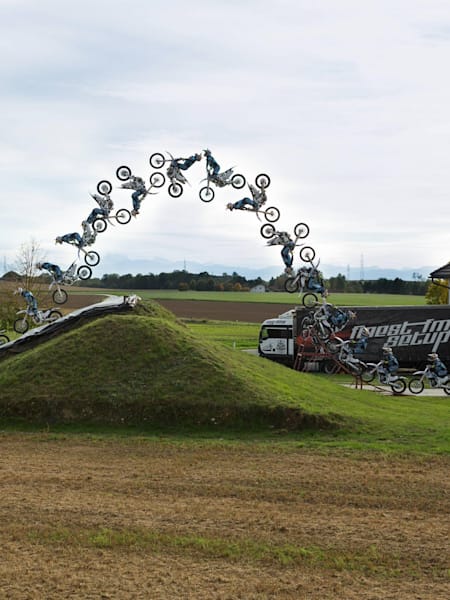 German FMX rider Luc Ackermann Double Flips his bike in Piberbach, Austria, becoming the youngest-ever rider to do so.