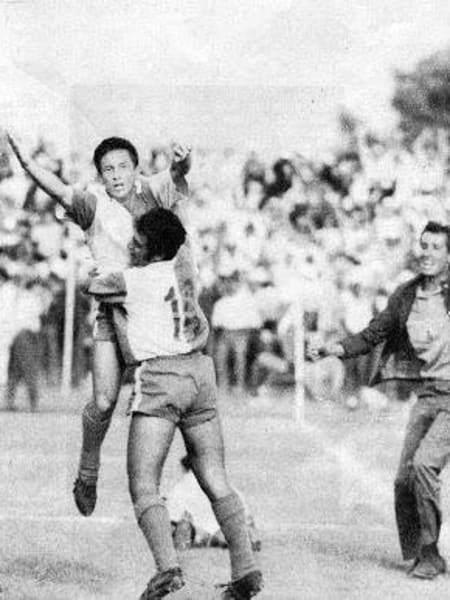 Gol de Juan Pelayo Ayala ante San Luis de Quillota, año 1968.