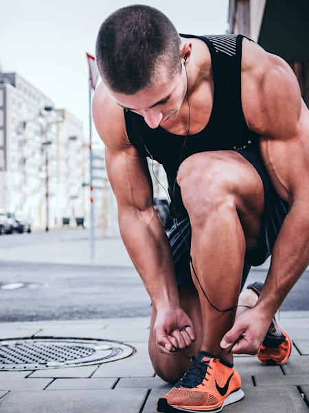 Jogger with headphones