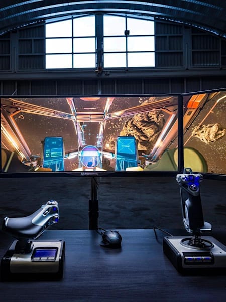 A view of the Orion 9000 and Predator X34 monitors for PC Gaming.