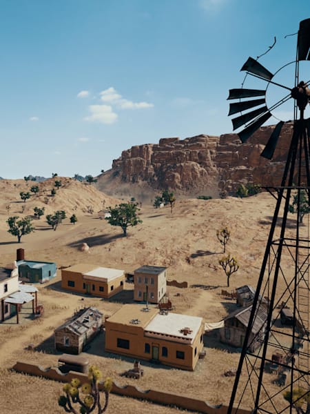 Miramar town vista screenshot from PUBG.