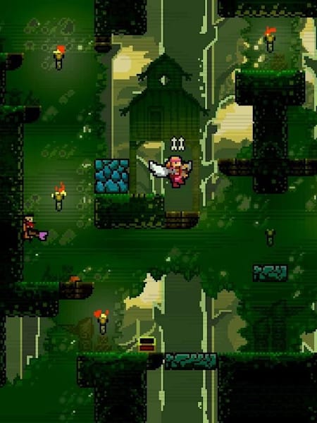 A screenshot from Thornwood in TowerFall: Ascension