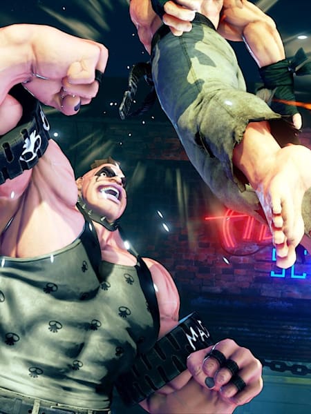 Two Street Fighter characters brawl at Abigail's