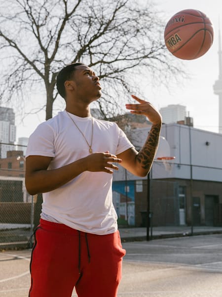 Keone Davis at a court in Toronto, Canada