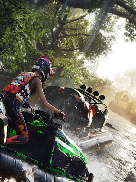 Artwork of the new hovercrafts from The Crew 2's Gator Rush DLC.