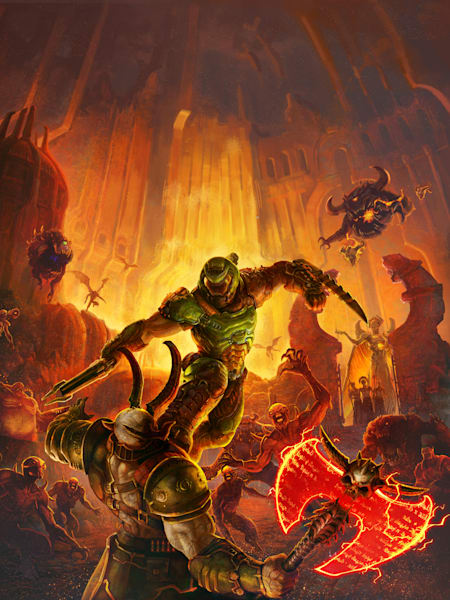 And it's DOOM Guy with the chest stomp!