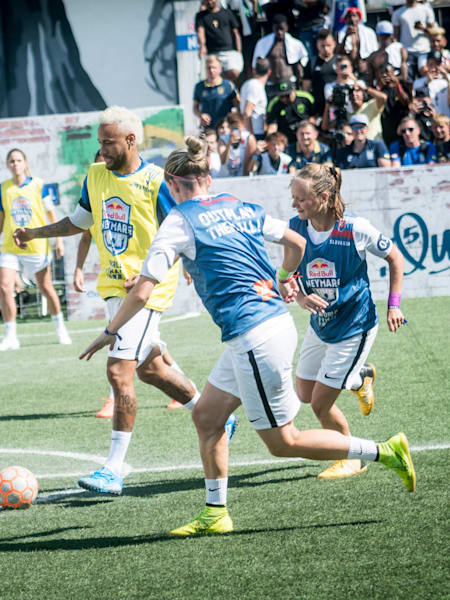 Neymar Ji plays with the women champions Slovakia in an exhibition match at Red Bull Neymar Jr's Five.